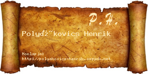 Polyákovics Henrik névjegykártya